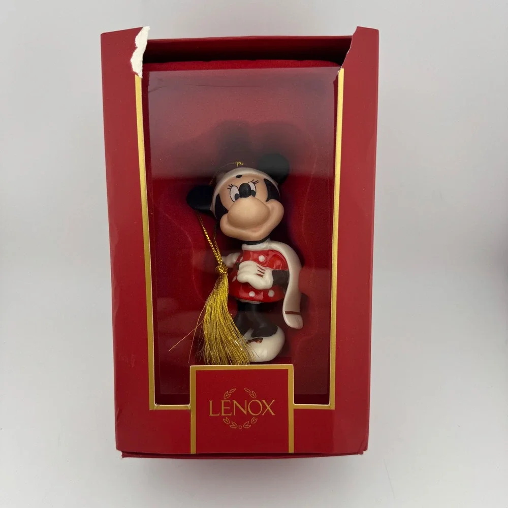 Lenox Minnie Mouse Winter Ornament‎ 3.75in Red New Disney Showcase 1738586
